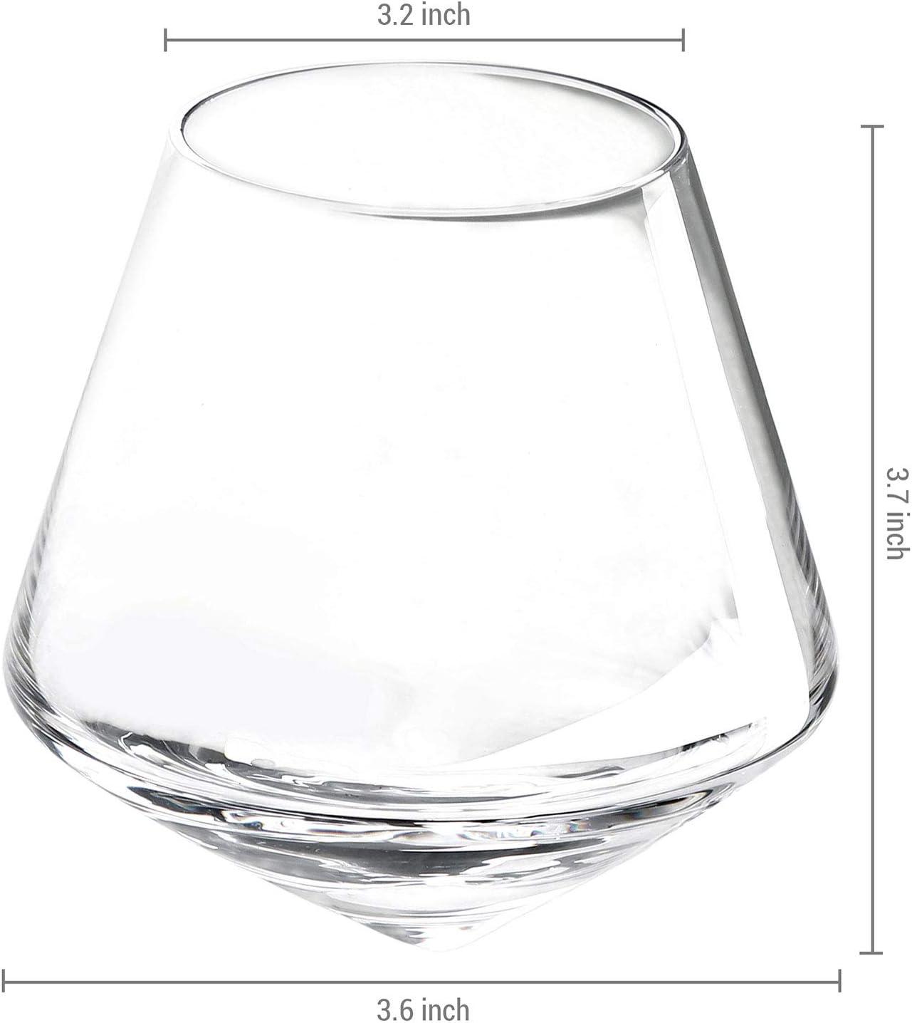 imageMyGift Tilted Crystal Whiskey Glasses Set of 4 Tumblers Old Fashioned Scotch ampamp Bourbon Glass Includes Gift BoxClear
