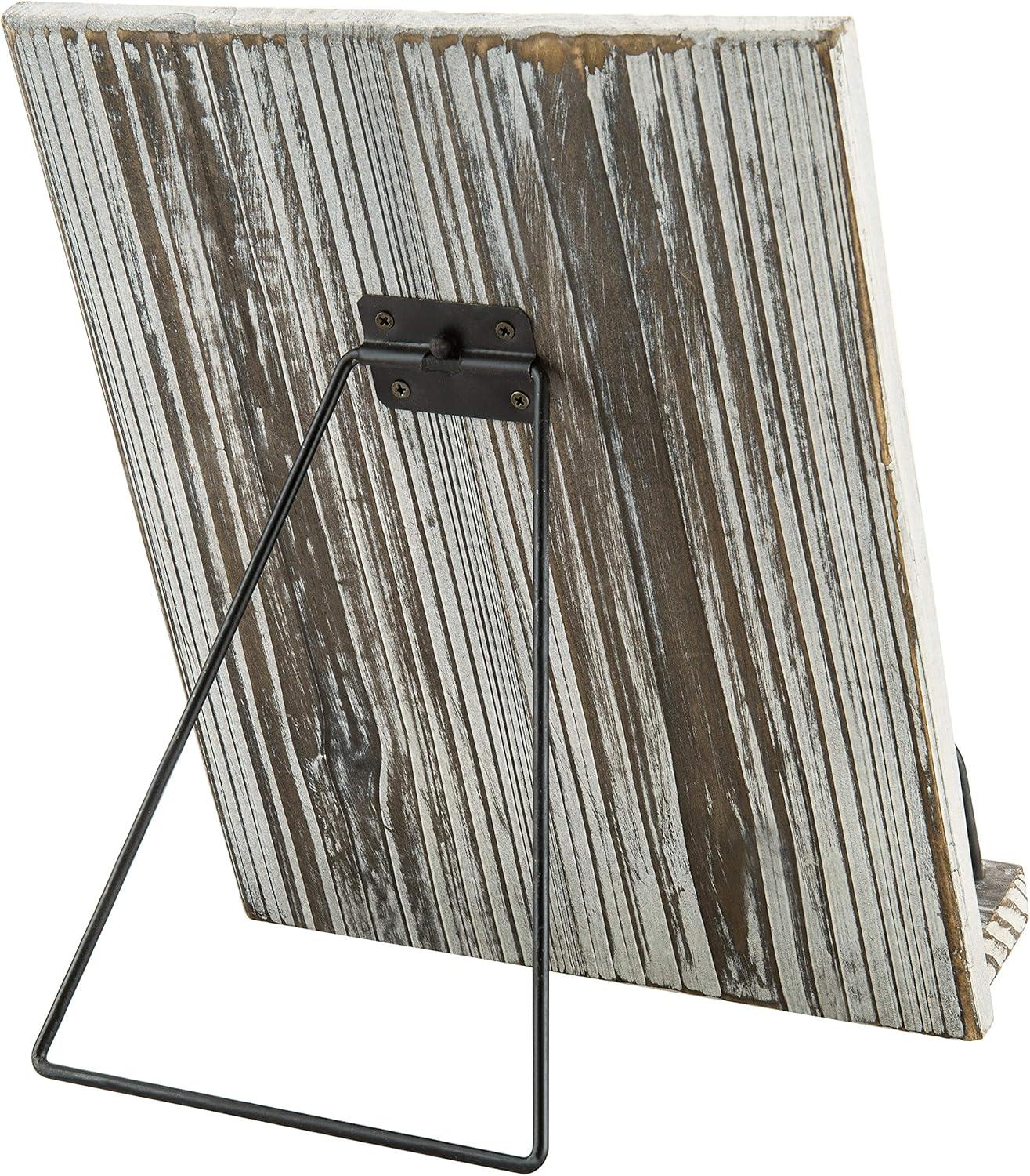 imageMyGift Torched Wood Cookbook Stand Recipe Binder Reading Book Display and iPad Tablet Easel with Metal Page Holder and KickstandTorched Wood