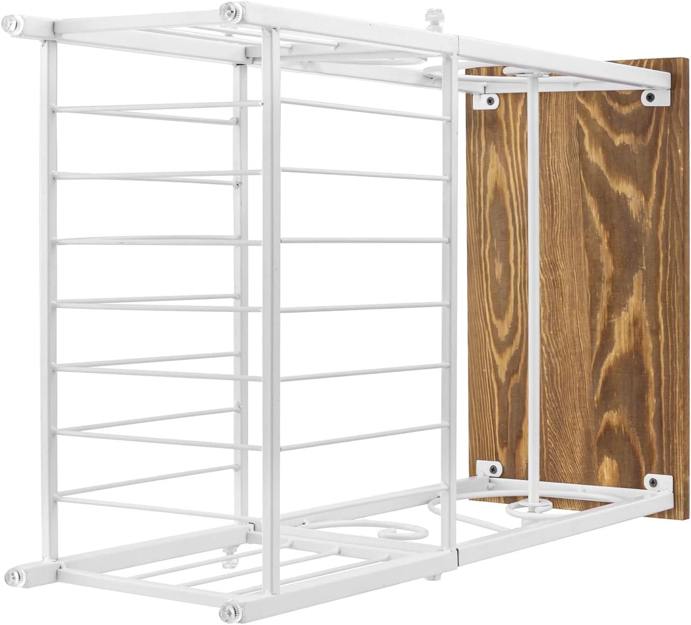 imageMyGift White Metal Bathroom Table Stand Storage Shelf with Dual Toilet Paper Holder Magazine Basket and Scrollwork DesignWhite