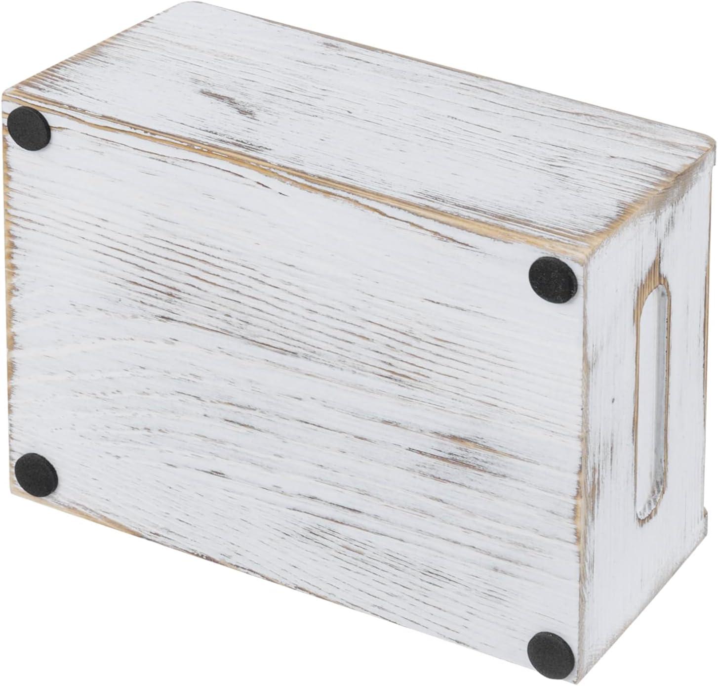 imageMyGift Whitewashed Wood Remote Control Holder Organizer with 4 Compartments Media Storage Caddy with Cursive REMOTES DesignWhitewashed