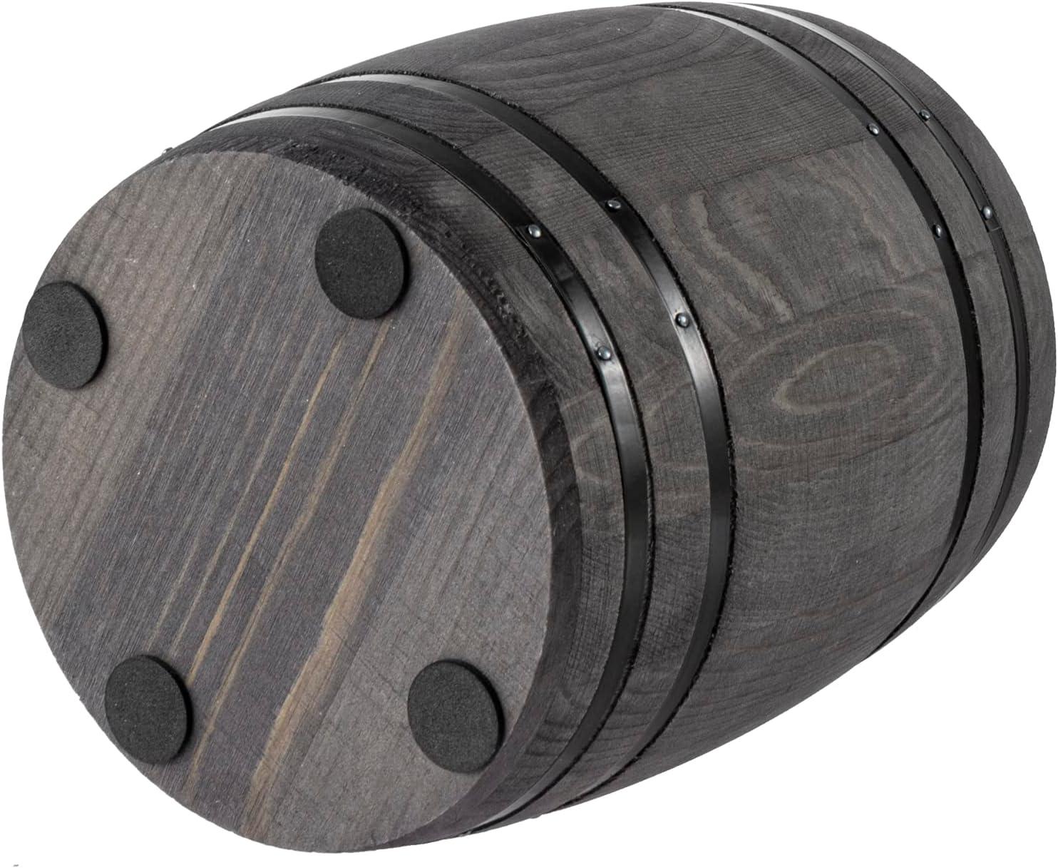 imageMyGift Wine Barrel Design Kitchen Utensil Crock Vintage Rustic Burnt Wood Cooking Tool HolderVintage Gary