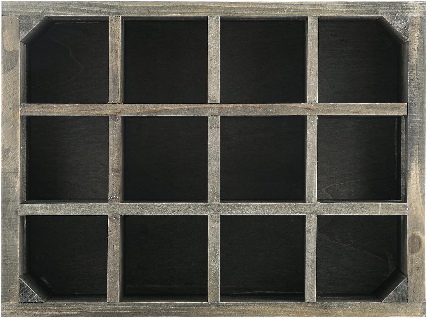 imageMyGift Wooden Crate Drink Carrier Rustic Reclaimed Style Gray Wood 12 Bottle Holder Storage Crate with Handles