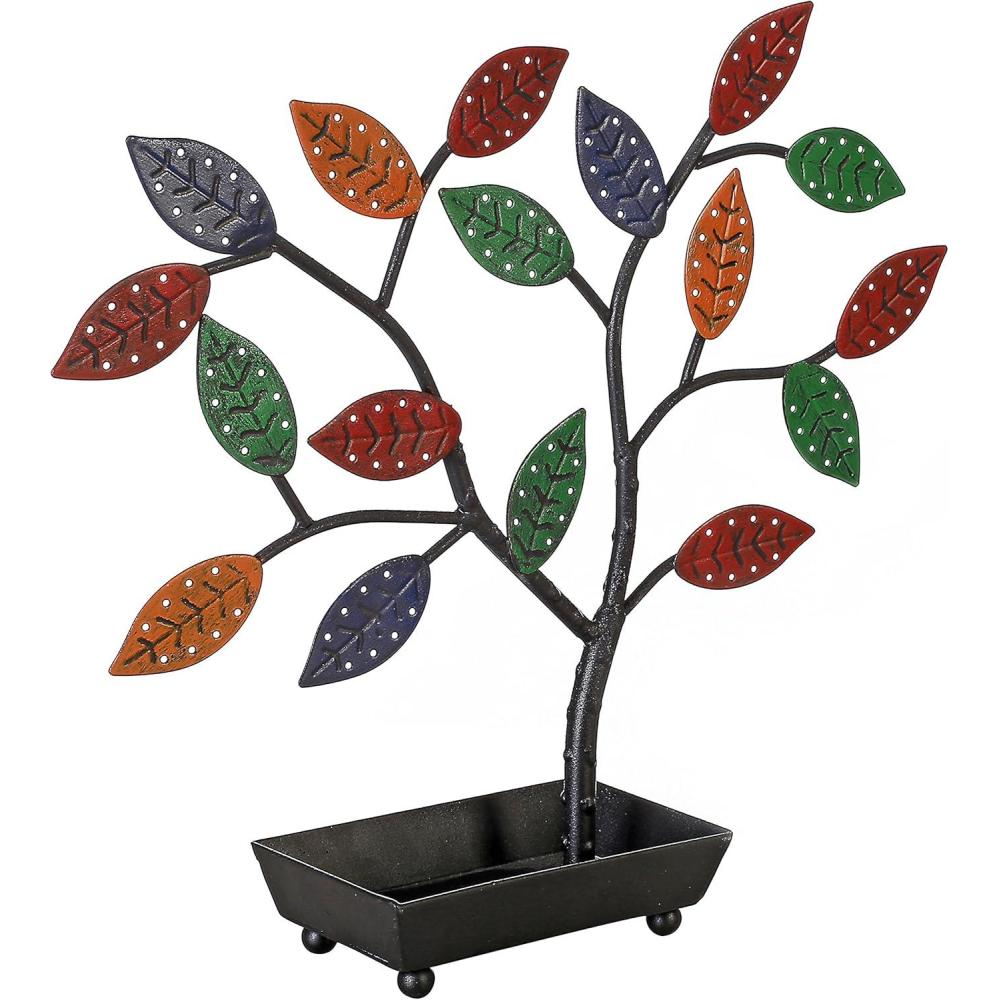 imageMyGift 14Inch Modern Bronze Jewelry Organizer Tree with Bird Nest Holds 48 Earrings Necklace ampamp Bracelet Stand Metal Tabletop Display for Rings Trinkets Decorative Storage for Home DcorMulticolored Metal