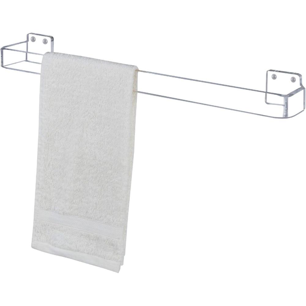 imageMyGift 24 Inch Towel Bar Premium Hotel Series Commercial Grade Stainless Steel Bathroom Towel Holder Wall Mounted Modern Gunmetal Gray Bar Rack for Hanging Bath TowelsClear