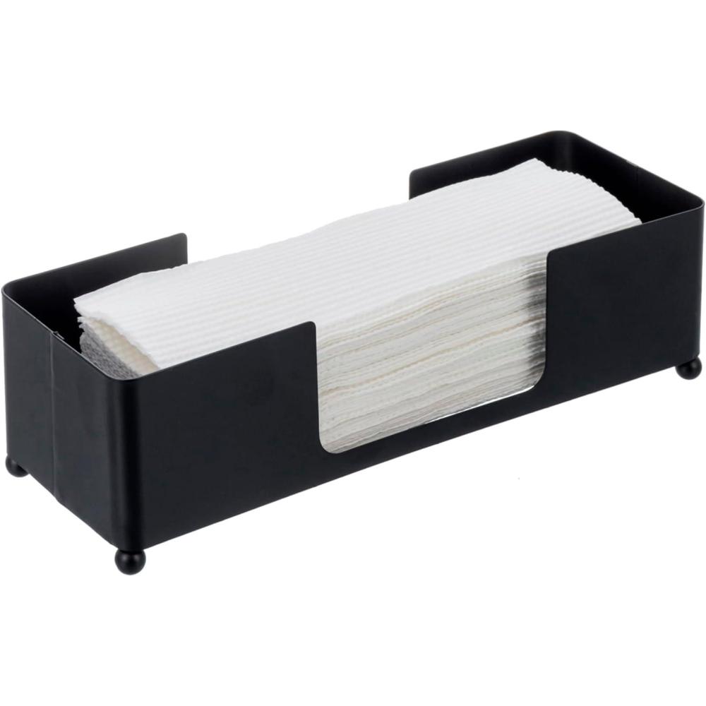 imageMyGift Gold Paper Towel Holder Toilet Paper Towel Dispenser for Bathroom C fold Paper Towel Holder Countertop for Commercial ampamp Home Use Modern Brass Finish MetalBlack