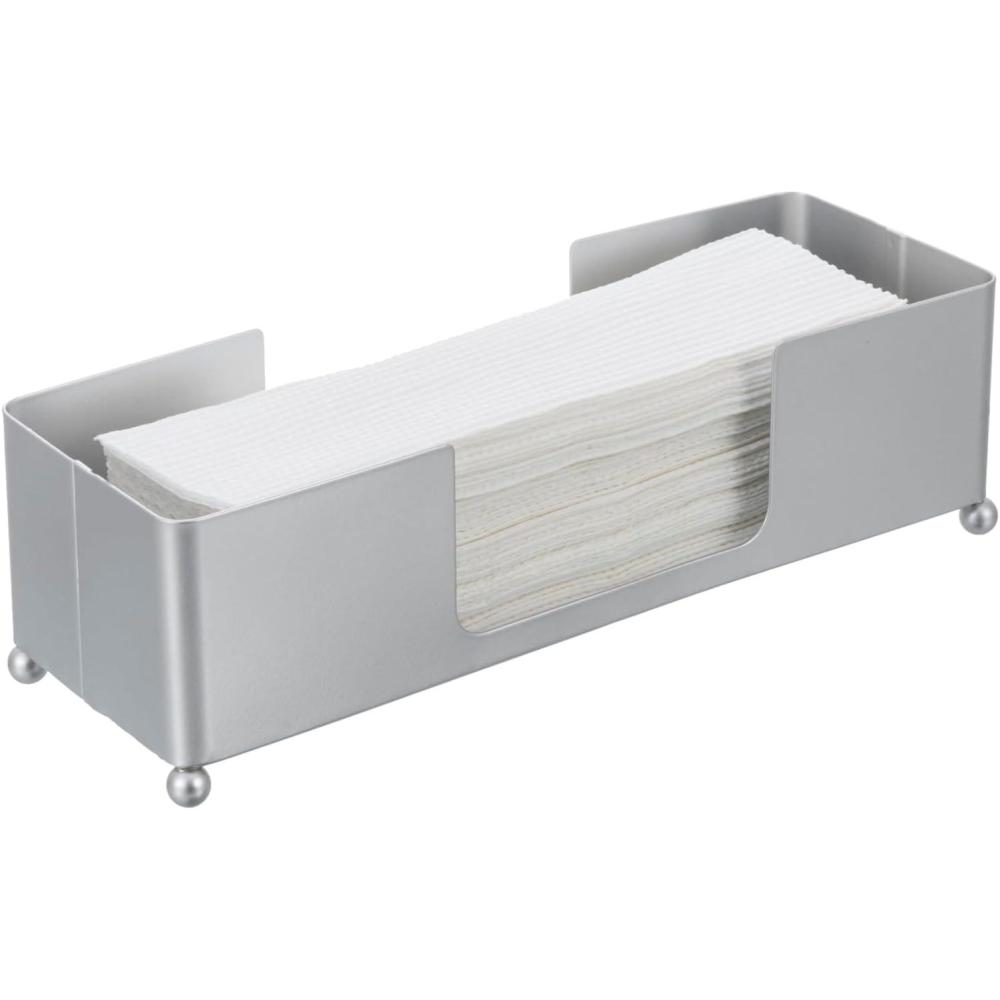 imageMyGift Gold Paper Towel Holder Toilet Paper Towel Dispenser for Bathroom C fold Paper Towel Holder Countertop for Commercial ampamp Home Use Modern Brass Finish MetalSilver