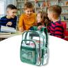 17 Inch Clear PVC Backpack with Green Trim and 5 Zipper Compartments, Transparent School Bookbag for Boys Girls, Travel or Work Bag for Men Women(Green)