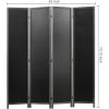 4 Panel Vintage Gray Wood Chalkboard Room Divider, 6FT Folding Writable Privacy Screen 63”W x 70.5”H(Vintage Gray)