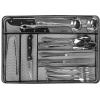 6 Compartment Metal Mesh Kitchen Utensil Drawer Organizer Insert, Cutlery Storage Tray, Black