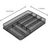 6 Compartment Metal Mesh Kitchen Utensil Drawer Organizer Insert, Cutlery Storage Tray, Black