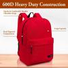 MGgear Wholesale Bulk Case of 24, Heavy Duty 16.5″ Basic School Backpacks in Assorted Black, Gray, Olive, Navy, Red, and Blue Solid Colors, Student Bookbag or Travel Backpack