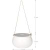 Mediterranean Style Round White Ceramic Hanging 7 inch Planter Pot with Jute Twine String