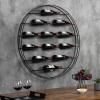 MyGif Brass Wine Rack for 9 Bottles – Modern Metal Tabletop Holder, Horizontal Storage for Kitchen, Bar & Dining Room – Rustic Industrial Decor with Gold Finish(Black)