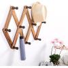 MyGift 10 Hook Burnt Wood Wall Mounted Expandable Accordion Peg Coat Rack Hanger for Entryway, Mudroom or Garage(Burnt Wood)