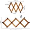 MyGift 10 Hook Burnt Wood Wall Mounted Expandable Accordion Peg Coat Rack Hanger for Entryway, Mudroom or Garage(Burnt Wood)