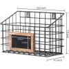 MyGift 10 Inch Wall Mounted Matte Black Metal Wire Storage Baskets with Chalkboard Labels, Small Hanging Organizer Bins for Home Entryway Kitchen Pantry Closet, Set of 3(Black)