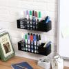 MyGift 10 Slot Black Acrylic Whiteboard Marker Holder Organizer, Wall Mounted Storage Rack for Dry Erase Markers, Eraser and Cleaning Bottle, Set of 2(Black (Set of 2))
