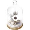 MyGift 10-inch Glass Dome Bell Jar Cloche Display Case, Solid Wood Base with Burnt Brown and Whitewashed Finishes