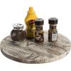 MyGift 12.8 Inch Round Rustic Torched Wood Lazy Susan Spinning Turntable Tray, Rotating Wooden Countertop Spice Rack, Kitchen Cabinet Organizer Home Decor(Torched Wood)