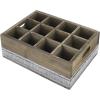 MyGift 12-Slot Rustic Brown Wooden Beer Carrier, Beer Gifts for Men – Crate Style Bottle Beverage Caddy Storage Box with Galvanized Metal Accent