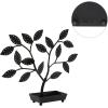 MyGift 14-Inch Modern Bronze Jewelry Organizer Tree with Bird Nest – Holds 48 Earrings, Necklace & Bracelet Stand, Metal Tabletop Display for Rings, Trinkets – Decorative Storage for Home Décor(Black Metal)