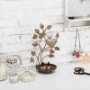 MyGift 14-Inch Modern Bronze Jewelry Organizer Tree with Bird Nest – Holds 48 Earrings, Necklace & Bracelet Stand, Metal Tabletop Display for Rings, Trinkets – Decorative Storage for Home Décor(Bronze-Tone)
