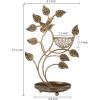 MyGift 14-Inch Modern Bronze Jewelry Organizer Tree with Bird Nest – Holds 48 Earrings, Necklace & Bracelet Stand, Metal Tabletop Display for Rings, Trinkets – Decorative Storage for Home Décor(Bronze-Tone)