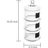 MyGift 16 inch Lidded 3 Tier Stackable Clear Glass Candy Dishes, Apothecary Jars with Chalkboard Labels