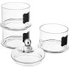 MyGift 16 inch Lidded 3 Tier Stackable Clear Glass Candy Dishes, Apothecary Jars with Chalkboard Labels