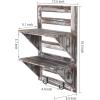 MyGift 2 Tier Wall Mounted Rustic Torched Wood Entryway Shelf with Key Hooks, Decorative Wooden Bathroom Shelving for Toiletries, Hand Towels, Plant Display