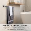 MyGift 24 Inch Towel Bar, Premium Hotel Series Commercial Grade Stainless Steel Bathroom Towel Holder, Wall Mounted Modern Gunmetal Gray Bar Rack for Hanging Bath Towels(Metal Gray)