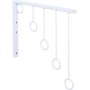MyGift 3 Pack Wall Mounted Black Metal Garment Rack with 5 Hanging Rings, Sturdy for Clothing Display, Retail Clothing Organizer, Wall Hanger for Clothes, Coat Hanger for Entryway, Mudroom, Bedroom(White)