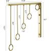 MyGift 3 Pack Wall Mounted Black Metal Garment Rack with 5 Hanging Rings, Sturdy for Clothing Display, Retail Clothing Organizer, Wall Hanger for Clothes, Coat Hanger for Entryway, Mudroom, Bedroom(Gold)