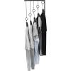 MyGift 3 Pack Wall Mounted Black Metal Garment Rack with 5 Hanging Rings, Sturdy for Clothing Display, Retail Clothing Organizer, Wall Hanger for Clothes, Coat Hanger for Entryway, Mudroom, Bedroom(Black)