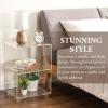 MyGift 3 Tier Clear Acrylic Table, Accent Furniture for Living Room, Bedroom Clear Nightstand Side End Tables(Medium)