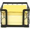 MyGift 3 X 3 Matte Black Metal Chicken Wire Office Desktop Sticky Note Dispenser, Square Memo Pad Holder