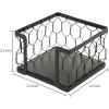 MyGift 3 X 3 Matte Black Metal Chicken Wire Office Desktop Sticky Note Dispenser, Square Memo Pad Holder