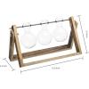 MyGift 3-Glass Planter Bulb Vases Hydroponic Plant Terrarium with Wood & Metal Swivel Stand