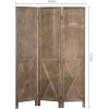 MyGift 3-Panel Burnt Wood Room Divider Folding Burn Wood Privacy Screens for Room Separation with Dual-Action Hinges