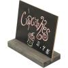 MyGift 4 Pack Small Tabletop Chalkboard Wedding Name Card with Rustic Brown Wood Base, Decorative Standing Price or Label Cards for Cafe, Bakery, Food Buffet Tables, 5 X 6 Inch