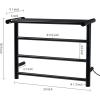 MyGift 4 Tier Wall Mounted Bath Towel Warmer Rack, Premium Hotel Series Matte Black Stainless Steel Hot Towel Holder Hanger Bar with Storage Shelf and LED Temperature Timer Control