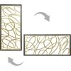 MyGift 44 x 22 Large Gold Metal Minimalist Abstract Laser Cut Design Wall Art, Suitable for Hotel Living Room Office Accent Home Decor, Ready to Hang Panel(Gold/ Black)