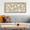 MyGift 44 x 22 Large Gold Metal Minimalist Abstract Laser Cut Design Wall Art, Suitable for Hotel Living Room Office Accent Home Decor, Ready to Hang Panel(Gold)