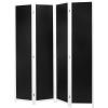 MyGift 4-Panel White Solid Wood Framed Chalkboard Room Divider, Folding Decorative Semi Private Screen with Reusable Chalkboard Panel