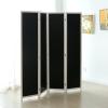 MyGift 4-Panel White Solid Wood Framed Chalkboard Room Divider, Folding Decorative Semi Private Screen with Reusable Chalkboard Panel