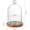 MyGift 5 Inch Mini Clear Glass Bell Display Cloches with Premium Acacia Solid Wood Base, Decorative Dome Cover Stands for Small Heirloom Jewelry Curios Keepsakes, Set of 2