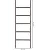 MyGift 5 ft Dark Grey Rustic Barnwood Wall-Leaning Towel Ladder Rack