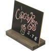 MyGift 5 x 6″ Place Card Chalkboard Sign with Rustic Brown Wood Base Stand for Wedding, Food Buffet Label, Table Numbers, Message Boards, Party Decorations, Event Supplies, Set of 6(Rustic Brown)
