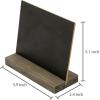 MyGift 5 x 6″ Place Card Chalkboard Sign with Rustic Brown Wood Base Stand for Wedding, Food Buffet Label, Table Numbers, Message Boards, Party Decorations, Event Supplies, Set of 6(Rustic Brown)
