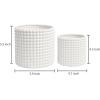 MyGift 6 Inch Ceramic Round Planter Pot, Set of 2 Vintage-Style White Ceramic Flower Pots, Indoor Hobnail Textured Cylindrical Succulent Plant Containers(White)